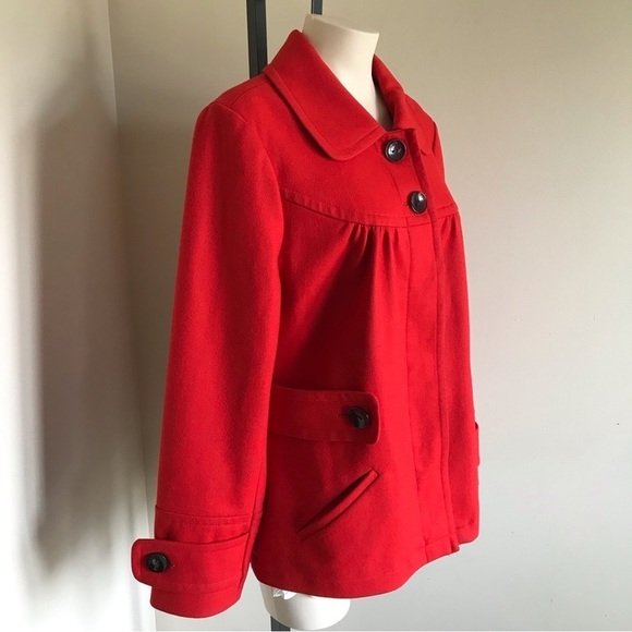 Style & Co Wool Coat Retro Red Size Large - Picture 4 of 8